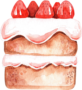 Strawberry watercolor cake 