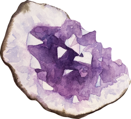 Watercolor Amethyst stone