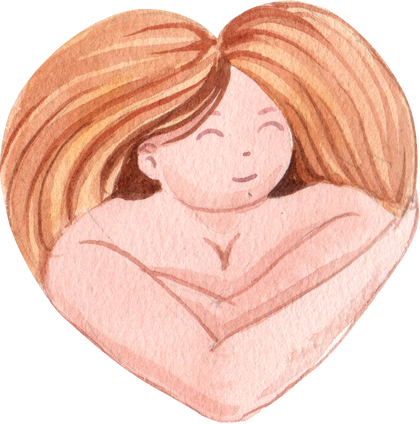 Watercolor Heart Shaped Woman 