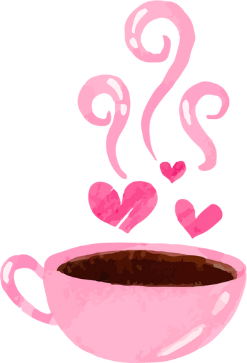 Coffee valentine watercolor clipart