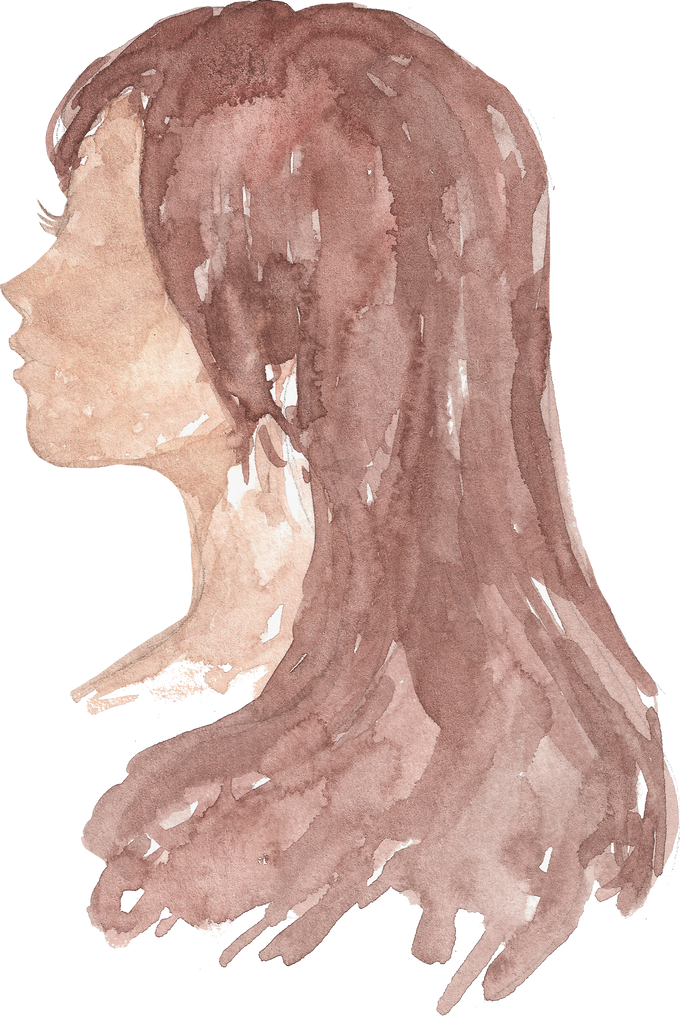 hair woman head girl watercolor